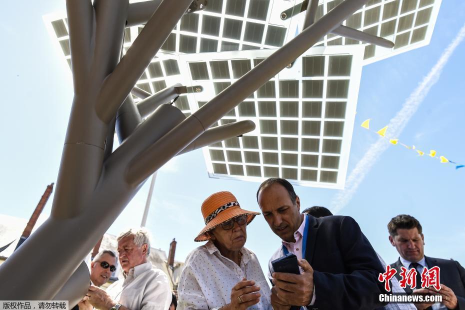 法國街頭“種”下電子樹 可提供WiFi為手機(jī)充電