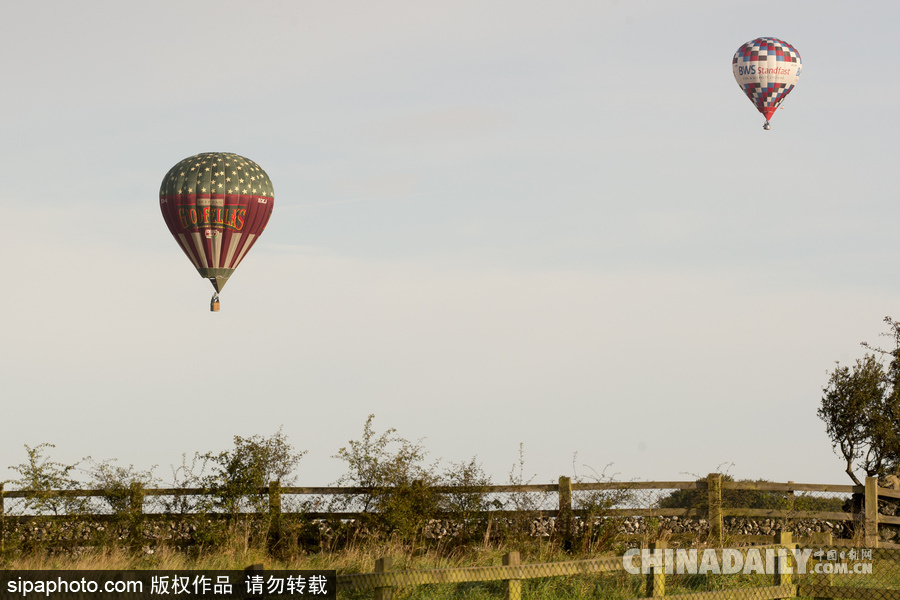 愛爾蘭舉行熱氣球錦標(biāo)賽 色彩點(diǎn)綴天空場景浪漫