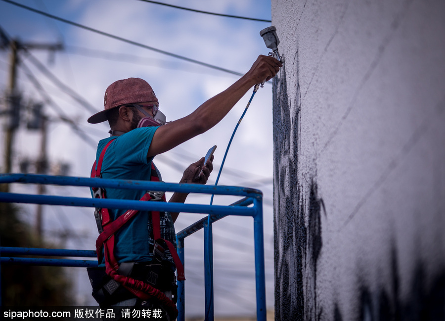 美國萊克沃思街頭繪畫藝術(shù)節(jié) 各國藝術(shù)家齊聚大展身手