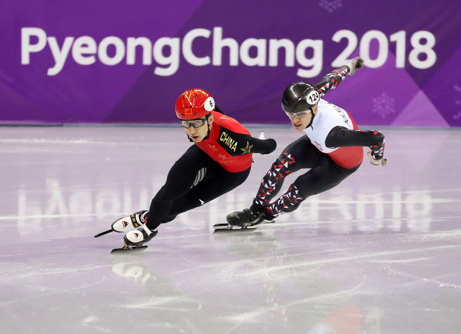 平昌冬奧會短道速滑男子500米預(yù)賽舉行 中國選手獲得小組第一晉級1/4決賽