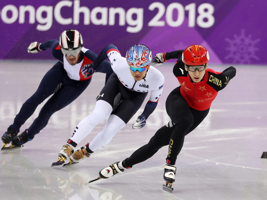 平昌冬奧會短道速滑男子500米預(yù)賽舉行 中國選手獲得小組第一晉級1/4決賽