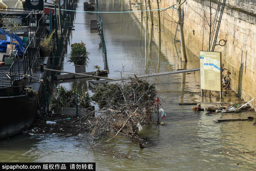 塞納河洪水后重新開(kāi)放 河道淤泥堆積