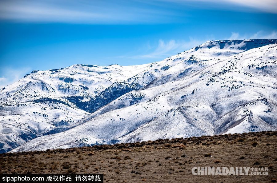 感受美國內(nèi)華達州冬季風光 人煙稀少一望無垠