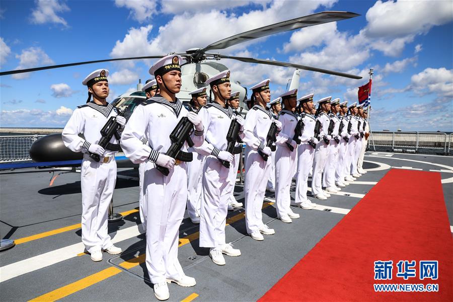 中國海軍第二十九批護航編隊濱州艦參加波蘭海軍成立100周年慶典