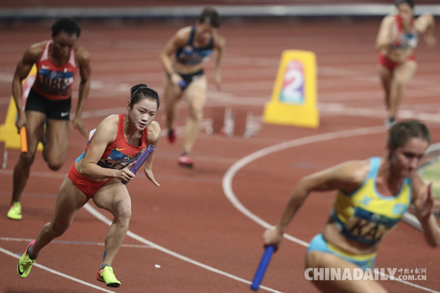 亞運(yùn)會女子4X100米接力：巴林隊奪冠中國隊亞軍